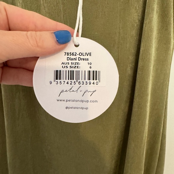 NWT Petal & Pup Sage Green Midi Dress - Picture 5 of 6